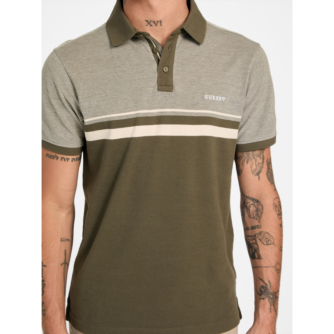 'Teo Color-Block Striped Polo' pour Hommes