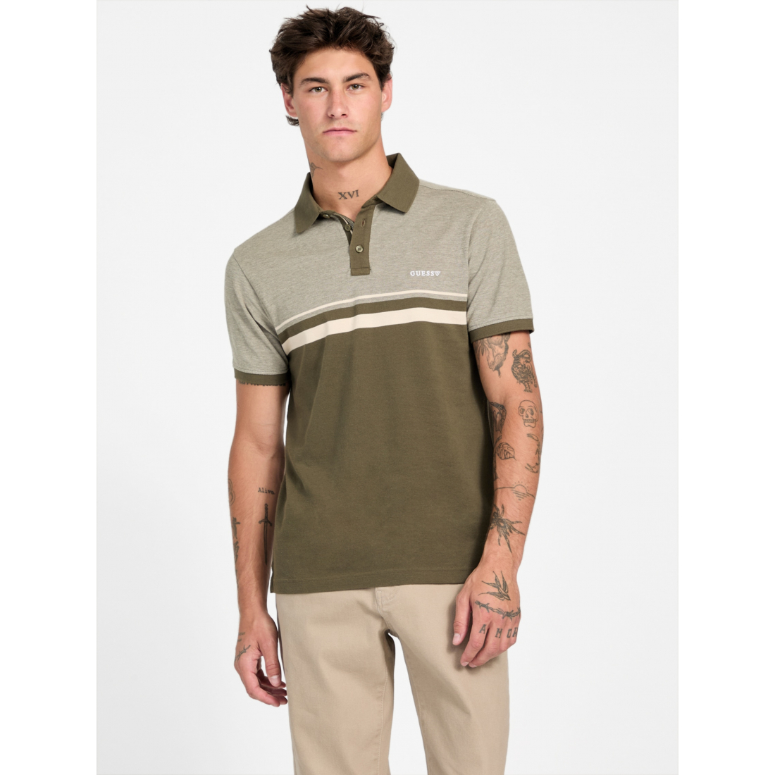 'Teo Color-Block Striped Polo' pour Hommes