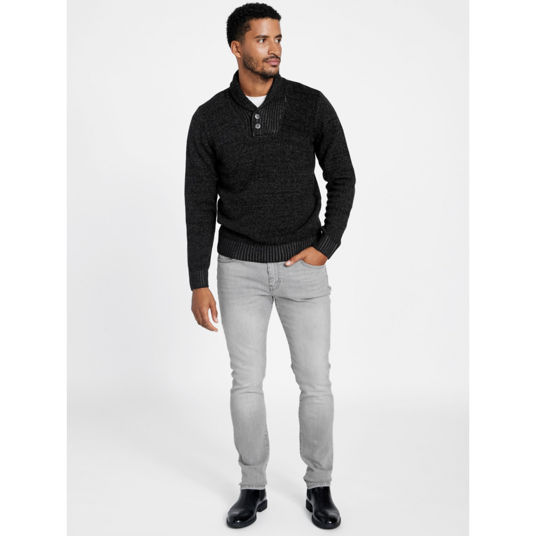 'Leo Marled Shawl Sweater' für Herren