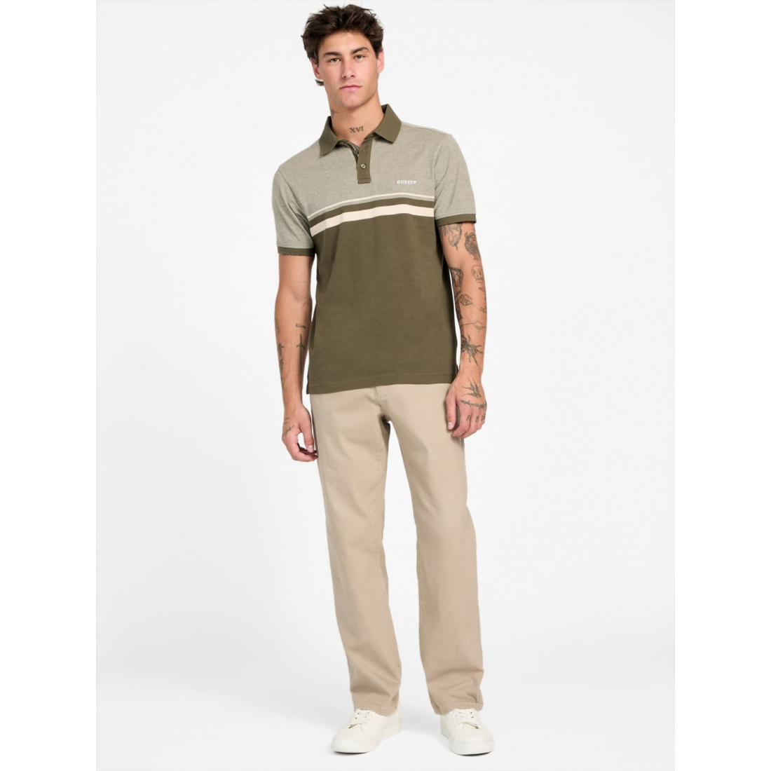 'Teo Color-Block Striped Polo' pour Hommes