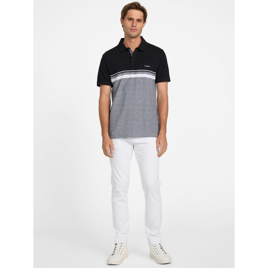 'Teo Color-Block Striped Polo' pour Hommes