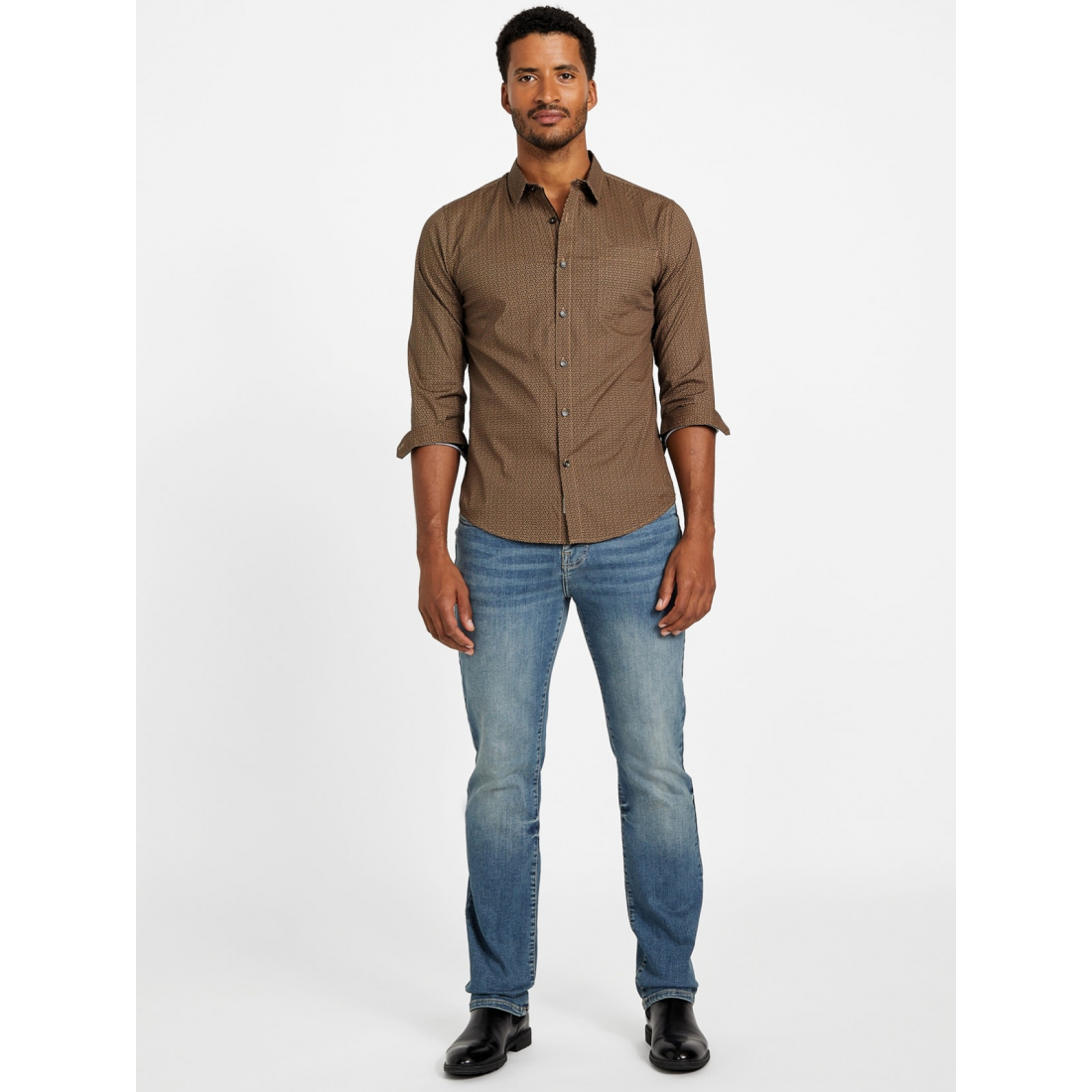 'Troy Geometric Poplin Shirt' für Herren