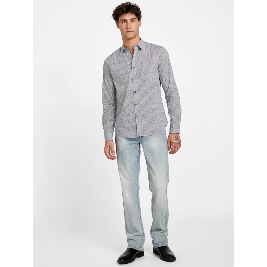 'Troy Geometric Poplin Shirt' für Herren