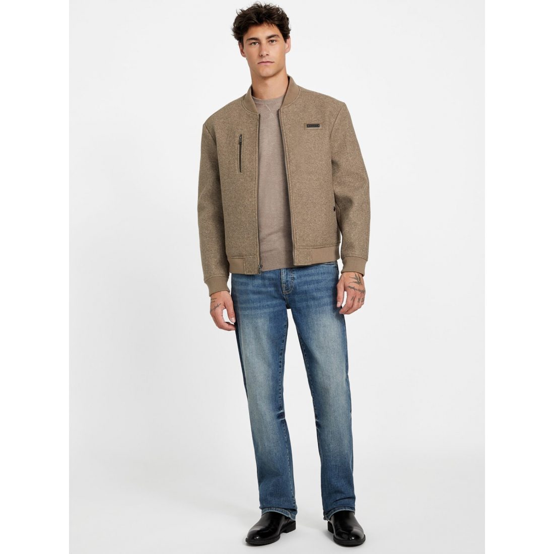 'Alonzo Full-Zip Biker Jacket' pour Hommes