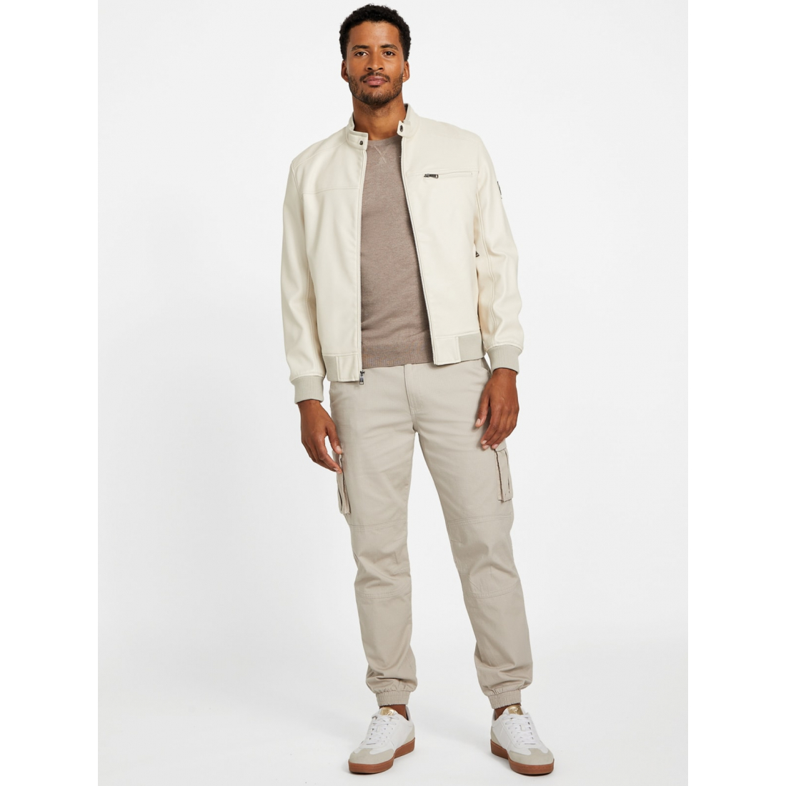 'Faris Faux-Leather Biker Jacket' für Herren