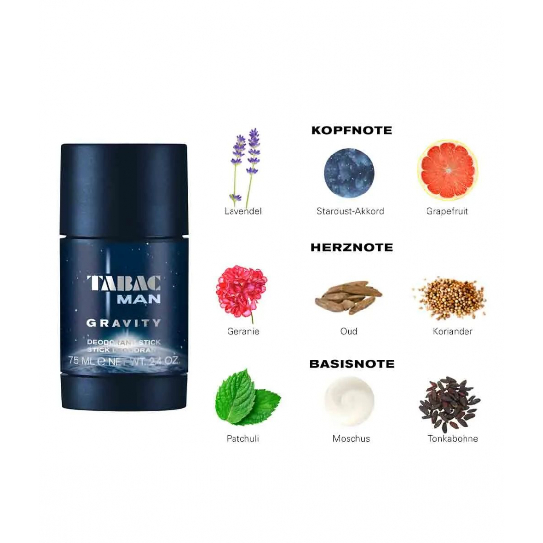 Déodorant Stick 'Tabac Man Gravity' - 75 ml