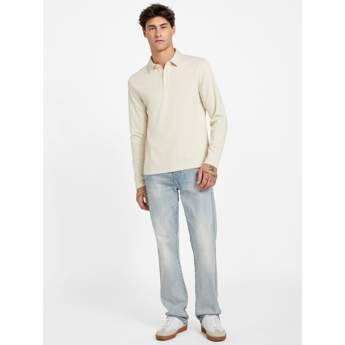 'Noel Jacquard Long-Sleeve Polo' pour Hommes