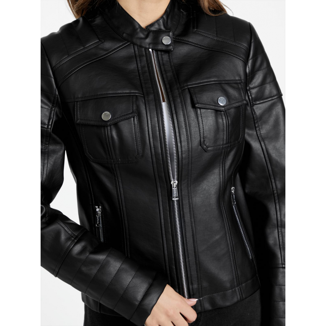 'Danelle Faux-Leather Moto Jacket' pour Femmes