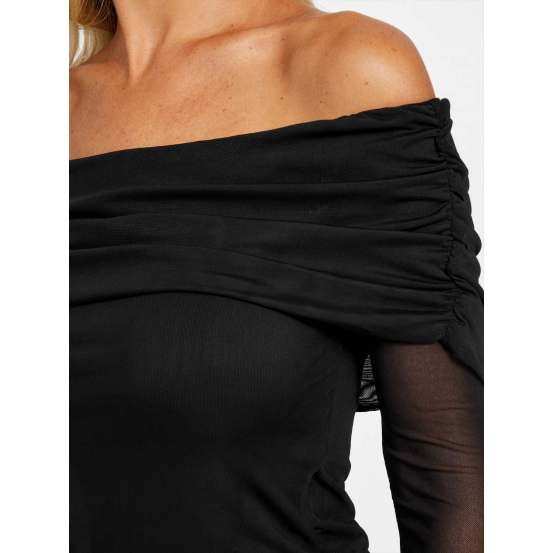 'Lacey Sheer Off-the-Shoulder Top' pour Femmes