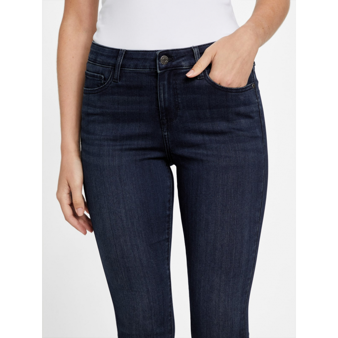 'Eco Carina Mid-Rise Bling Pocket Skinny Jeans' pour Femmes