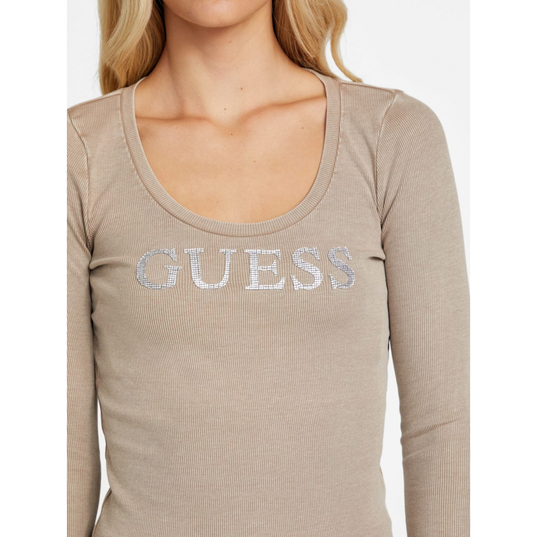 'Pepper Ribbed Logo Top' für Damen