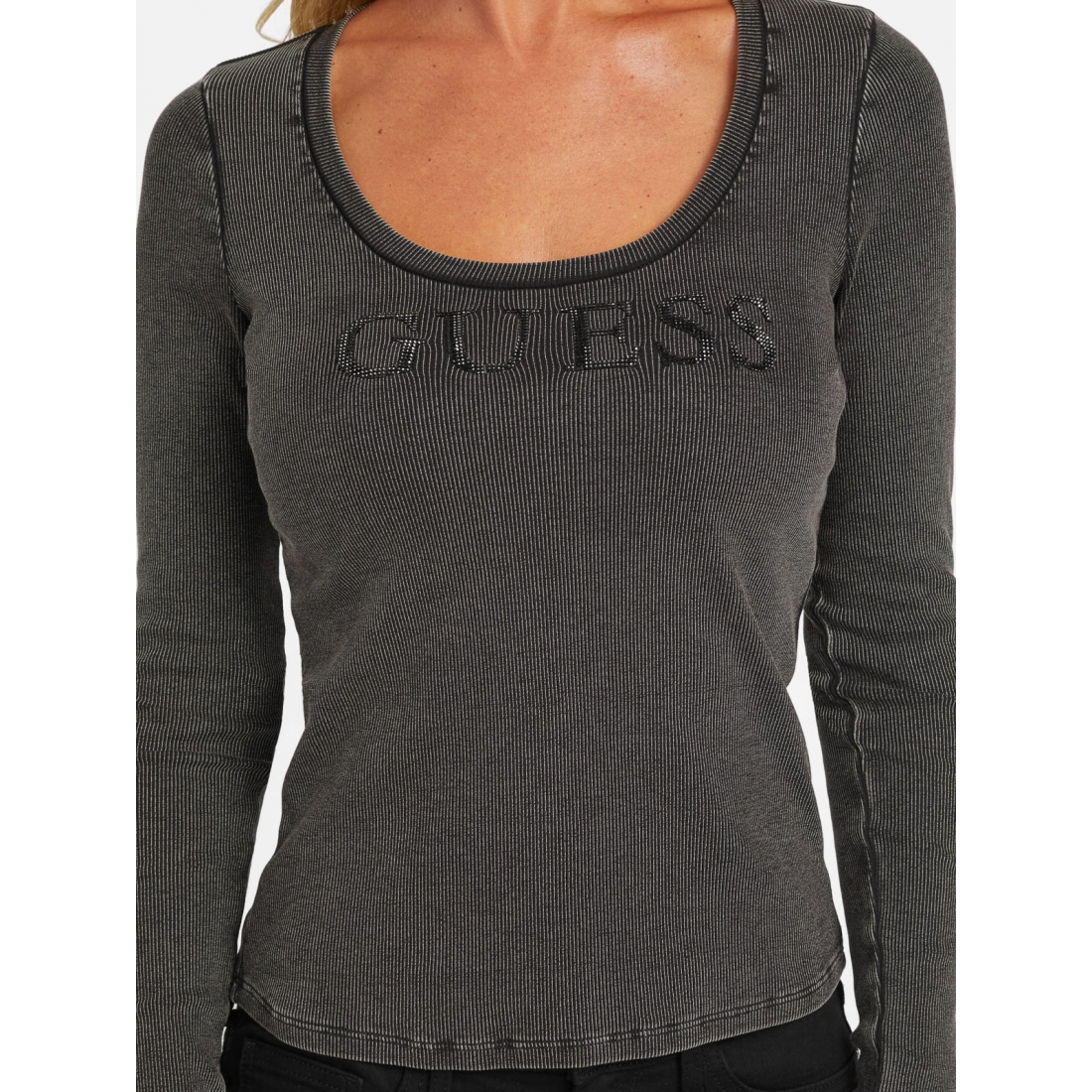 'Pepper Ribbed Logo Top' pour Femmes