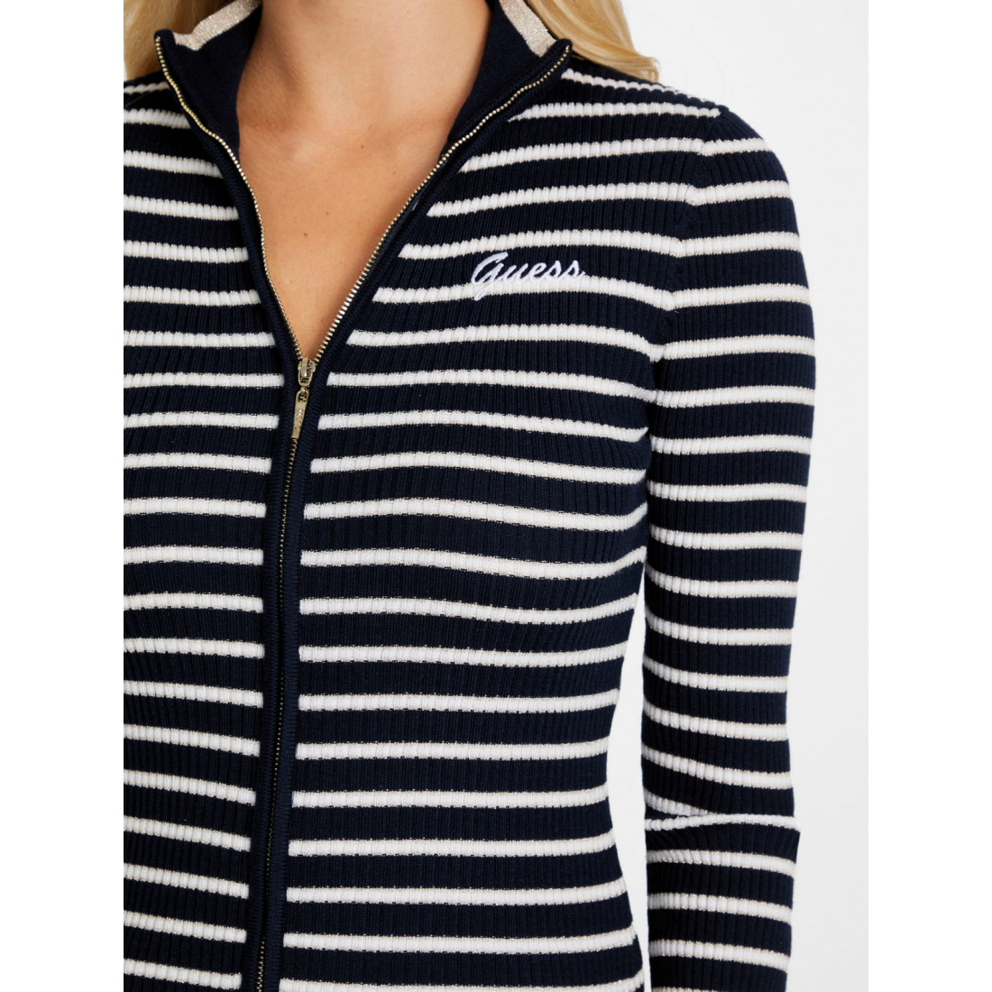 'Zinnia Striped Zip Sweater' pour Femmes