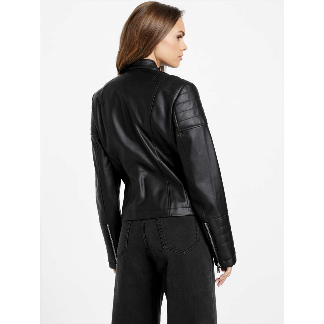 'Danelle Faux-Leather Moto Jacket' pour Femmes