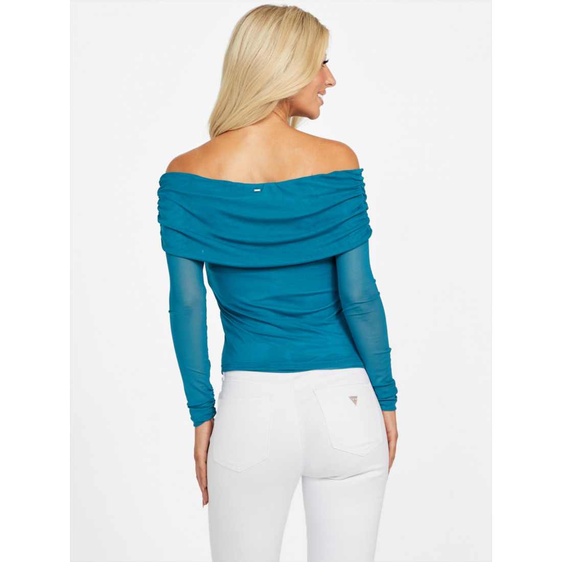 'Lacey Sheer Off-the-Shoulder Top' pour Femmes