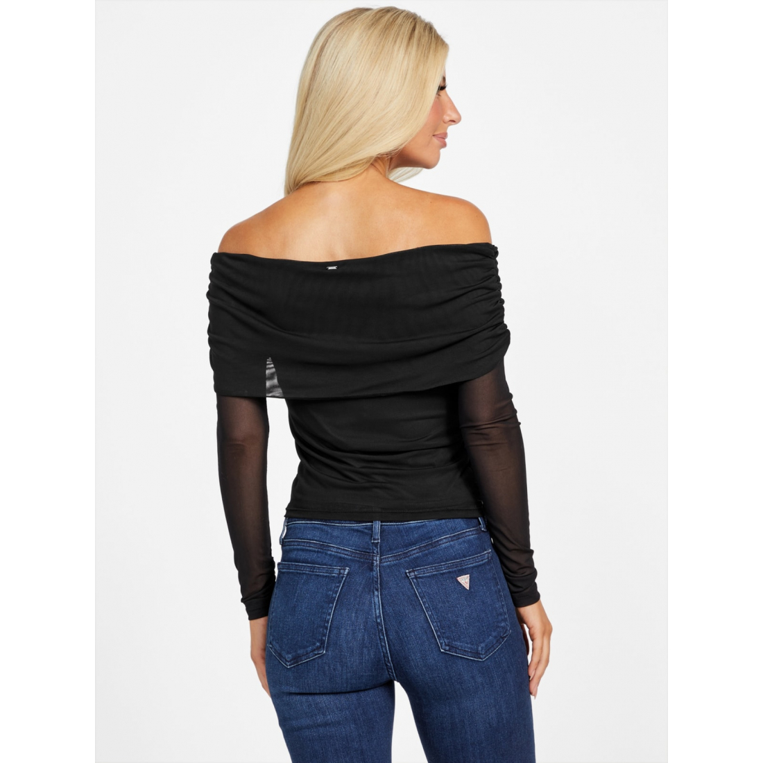 'Lacey Sheer Off-the-Shoulder Top' pour Femmes