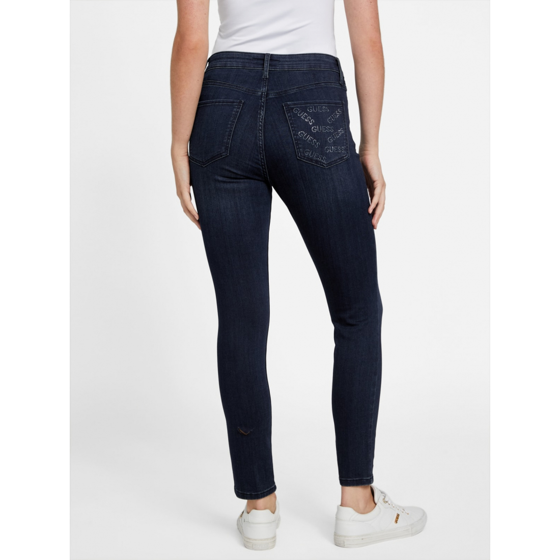 'Eco Carina Mid-Rise Bling Pocket Skinny Jeans' pour Femmes