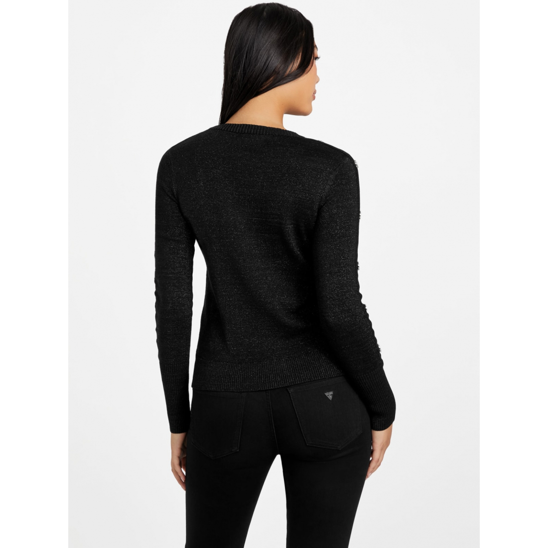 'Rachel Button Long-Sleeve Sweater' pour Femmes