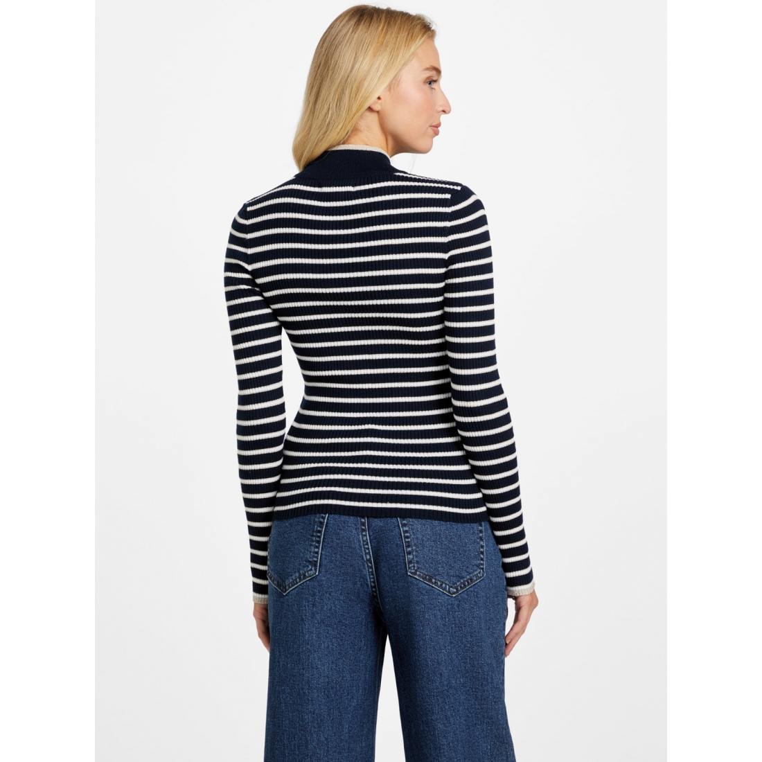 'Zinnia Striped Zip Sweater' pour Femmes