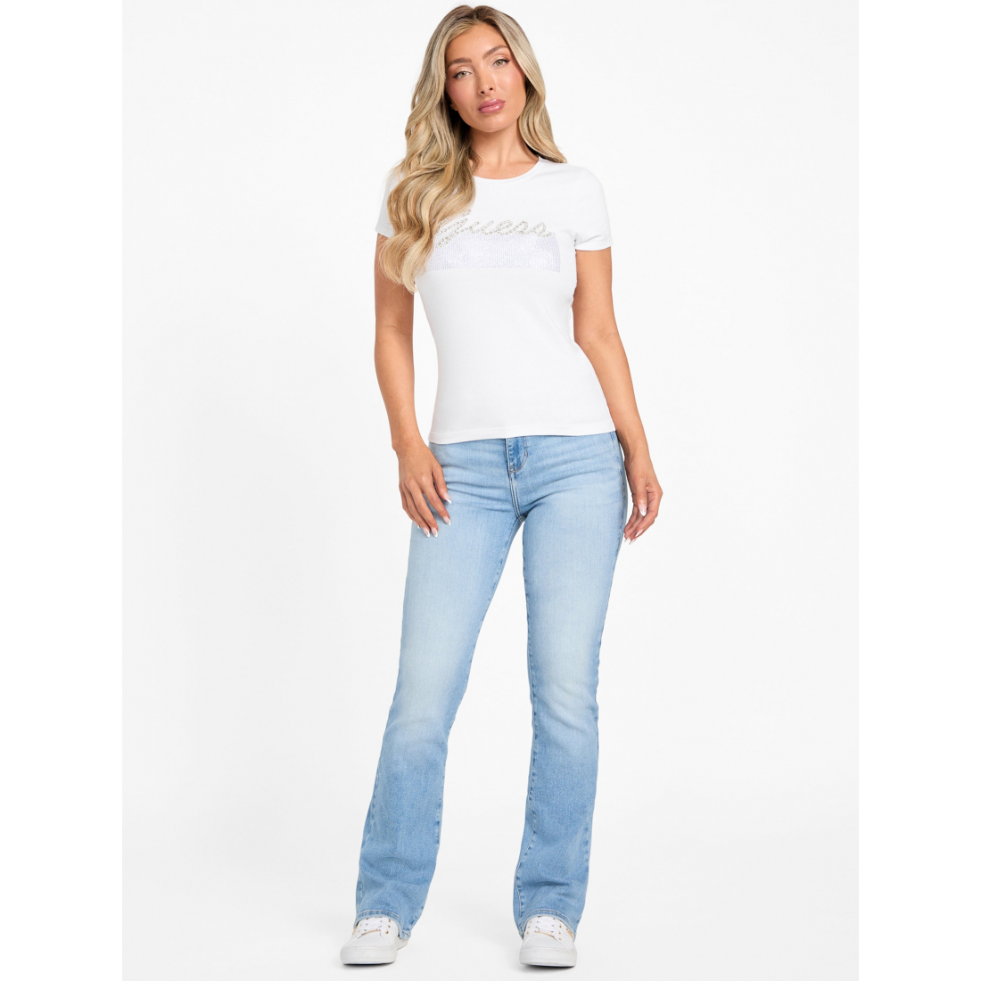 'Eco Kaia Beaded Logo Tee' pour Femmes