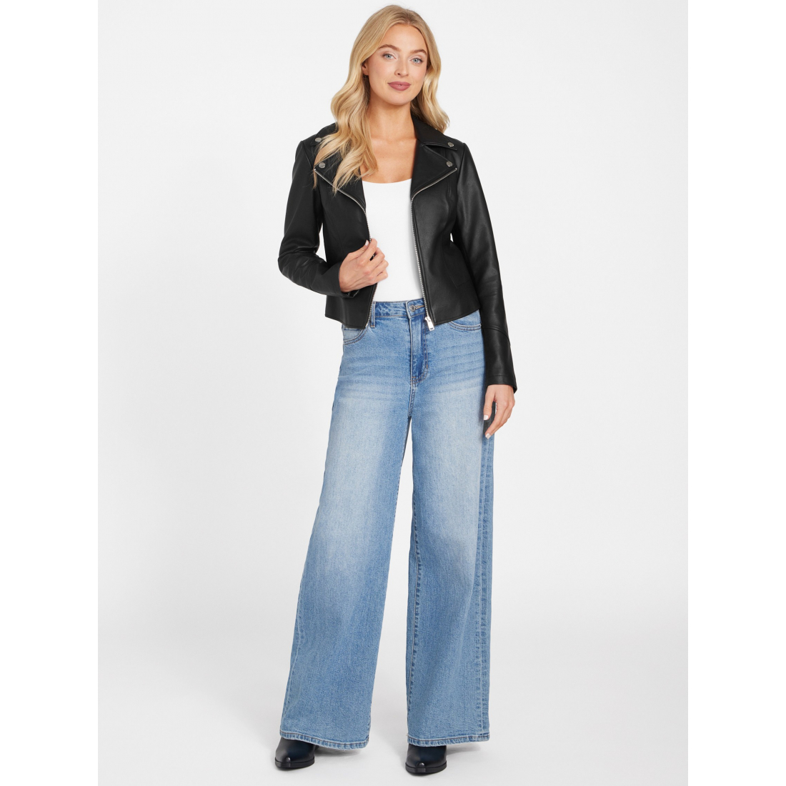 'Jacki Faux-Leather Jacket' pour Femmes