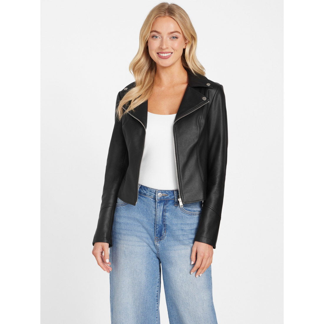 'Jacki Faux-Leather Jacket' pour Femmes