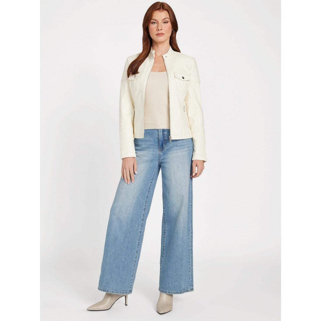 'Danelle Faux-Leather Moto Jacket' pour Femmes