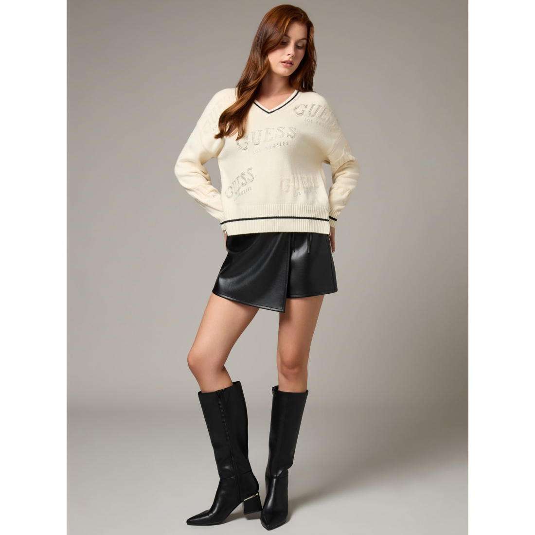 'Aura Faux-Leather Skort' für Damen