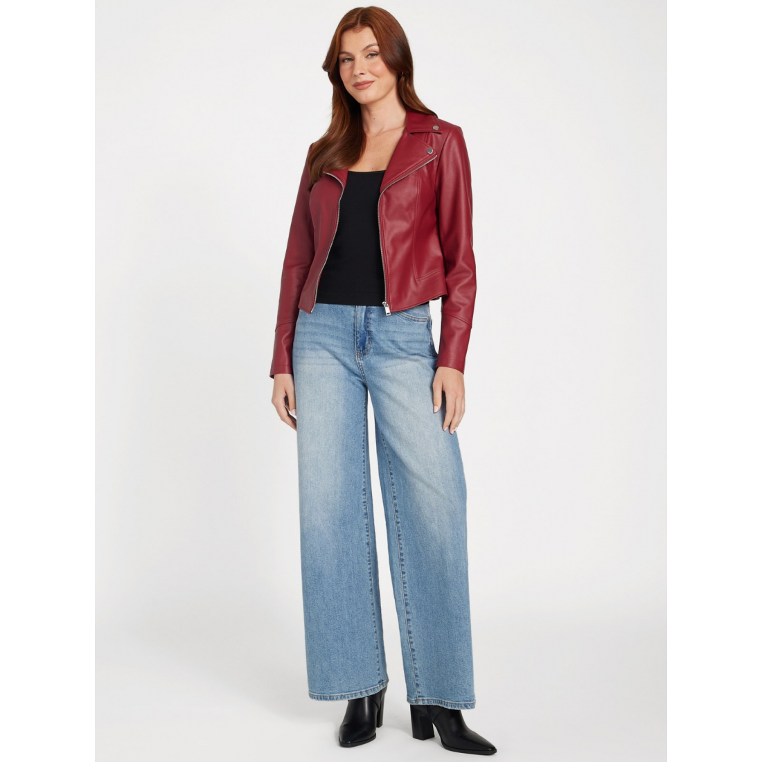 'Jacki Faux-Leather Jacket' pour Femmes