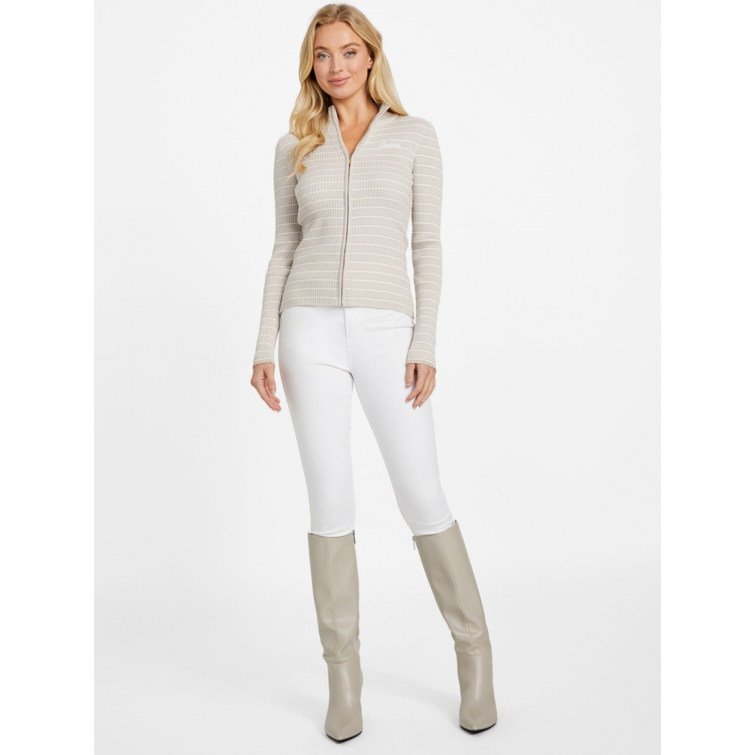 'Zinnia Striped Zip Sweater' pour Femmes