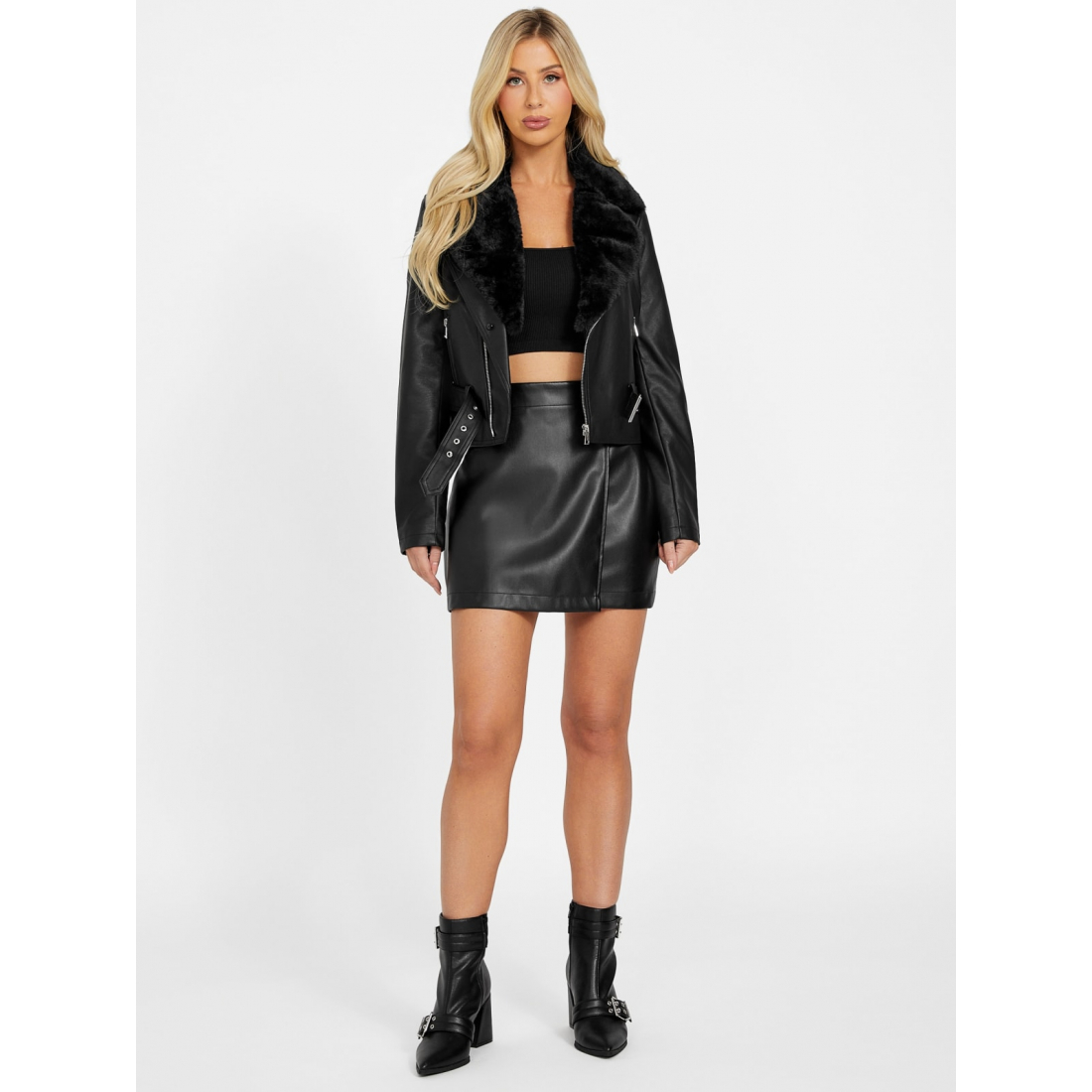 'Federica Faux-Leather Skirt' pour Femmes