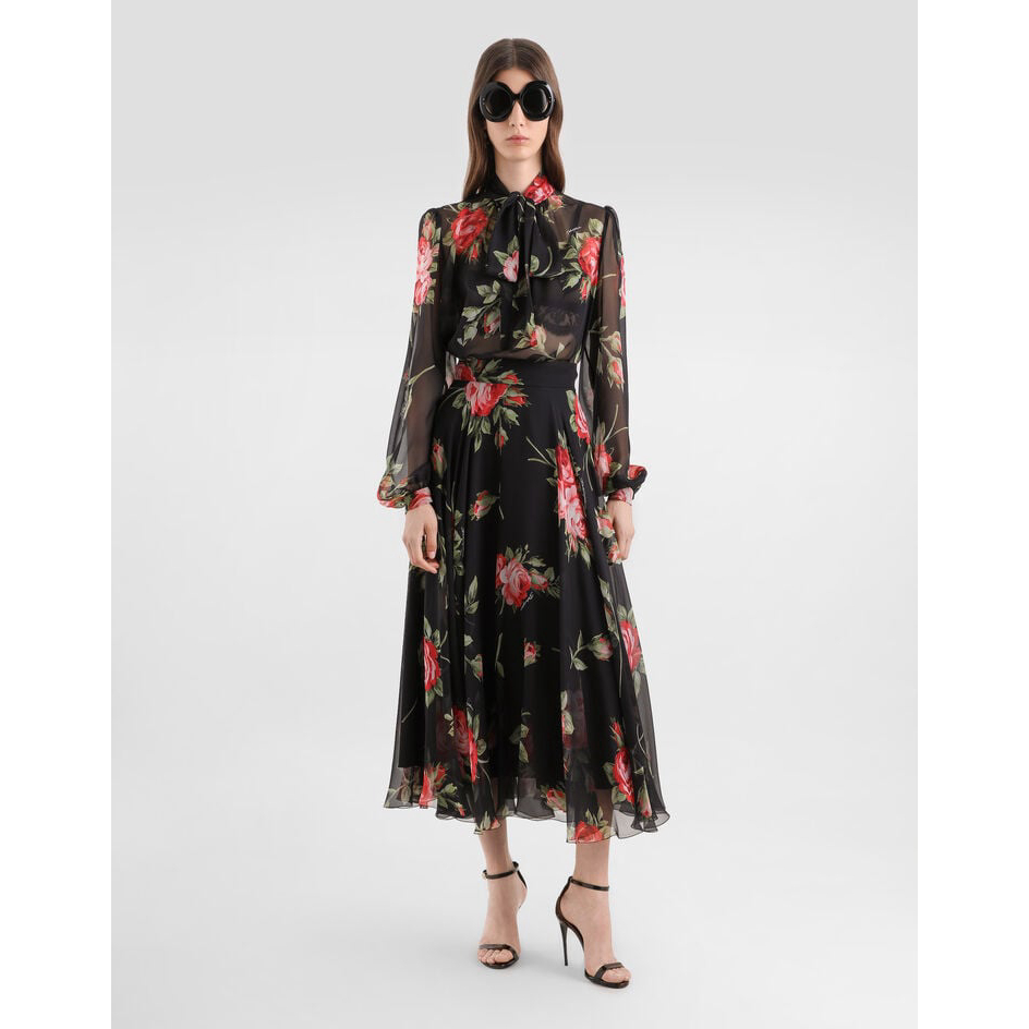 Top à manches longues 'Rose Bouquet-Print' pour Femmes