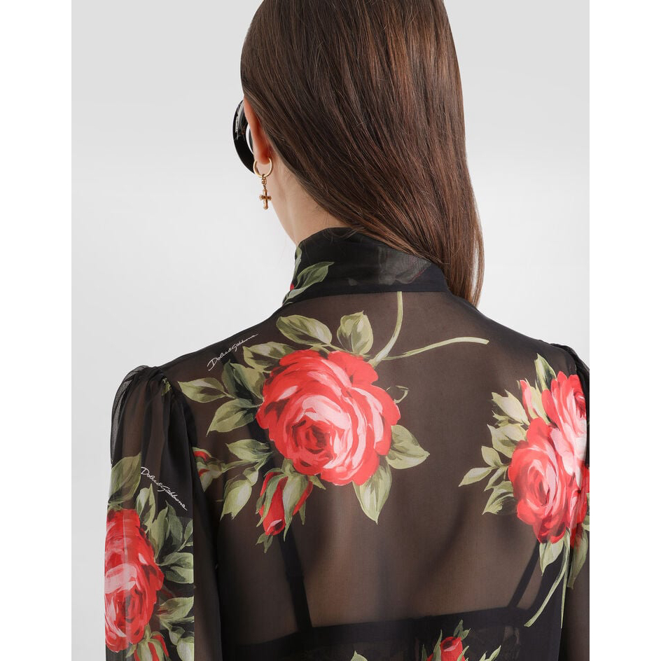 Top à manches longues 'Rose Bouquet-Print' pour Femmes