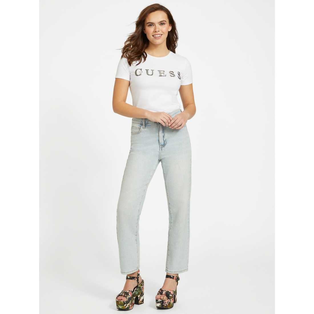 'Pepper Metallic Logo Tee' pour Femmes