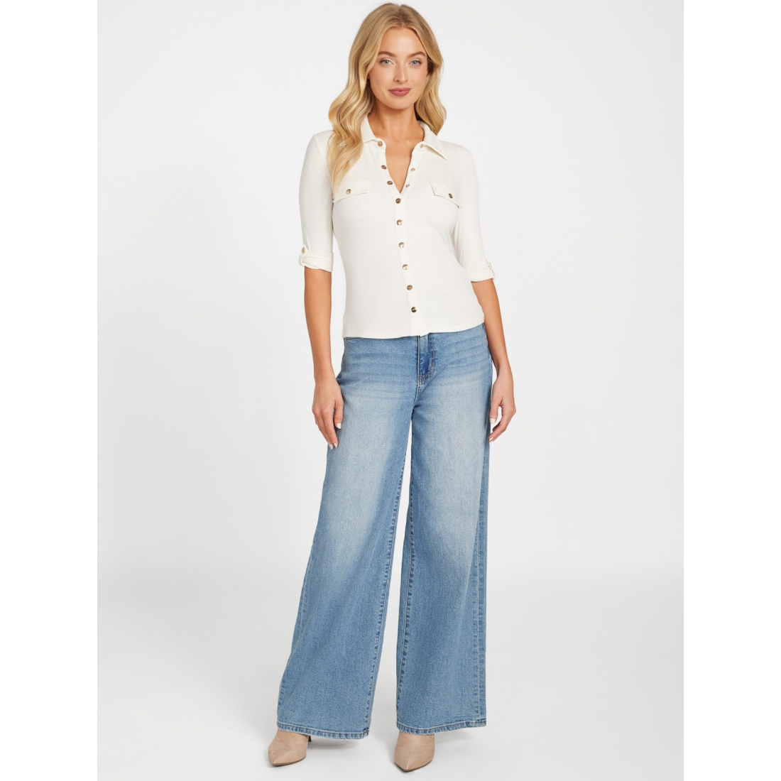 'Barcelona Long-Sleeve Polo Top' für Damen