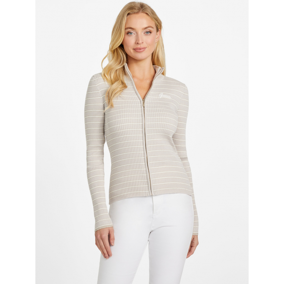 'Zinnia Striped Zip Sweater' pour Femmes
