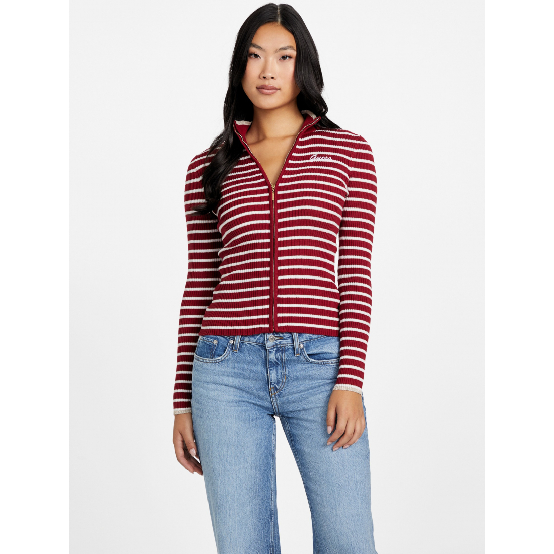 'Zinnia Striped Zip Sweater' pour Femmes