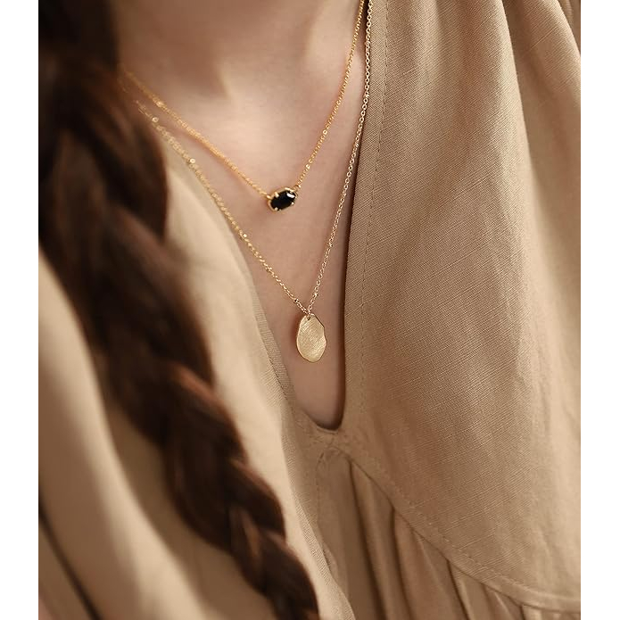 'Black Geometric Layer' Halskette für Damen