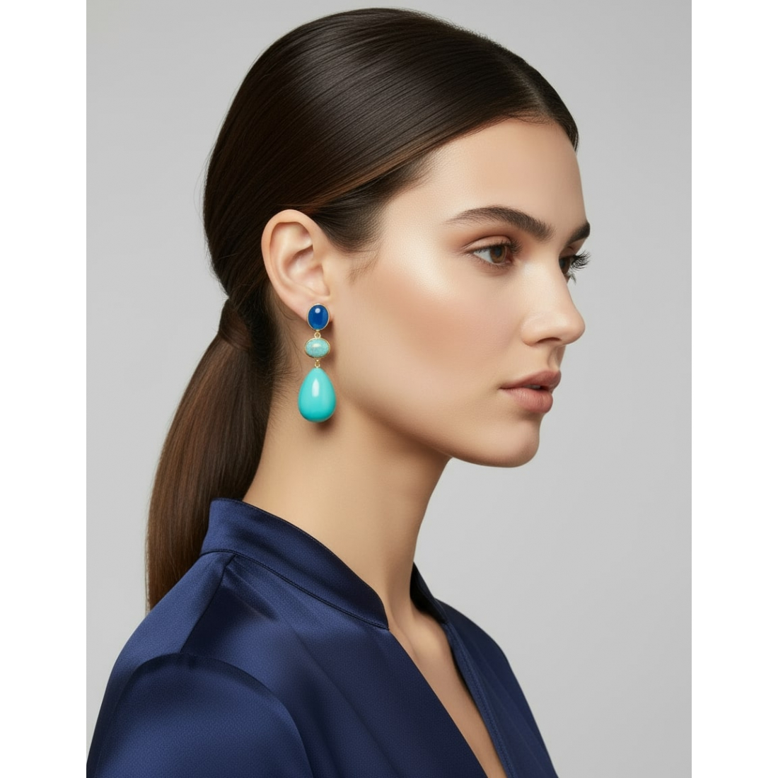 Boucles d'oreilles 'Drop Gemstone' pour Femmes
