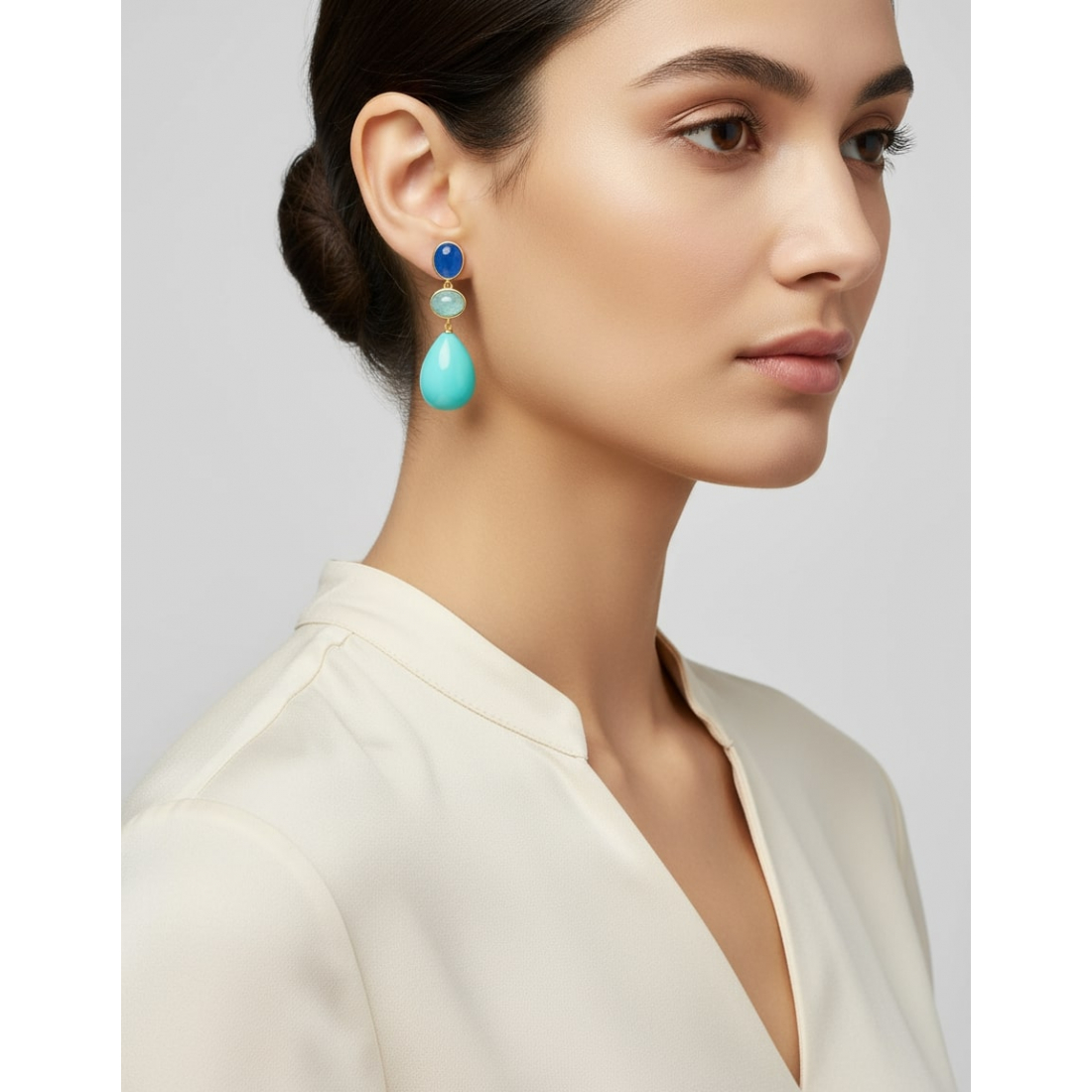 Boucles d'oreilles 'Drop Gemstone' pour Femmes