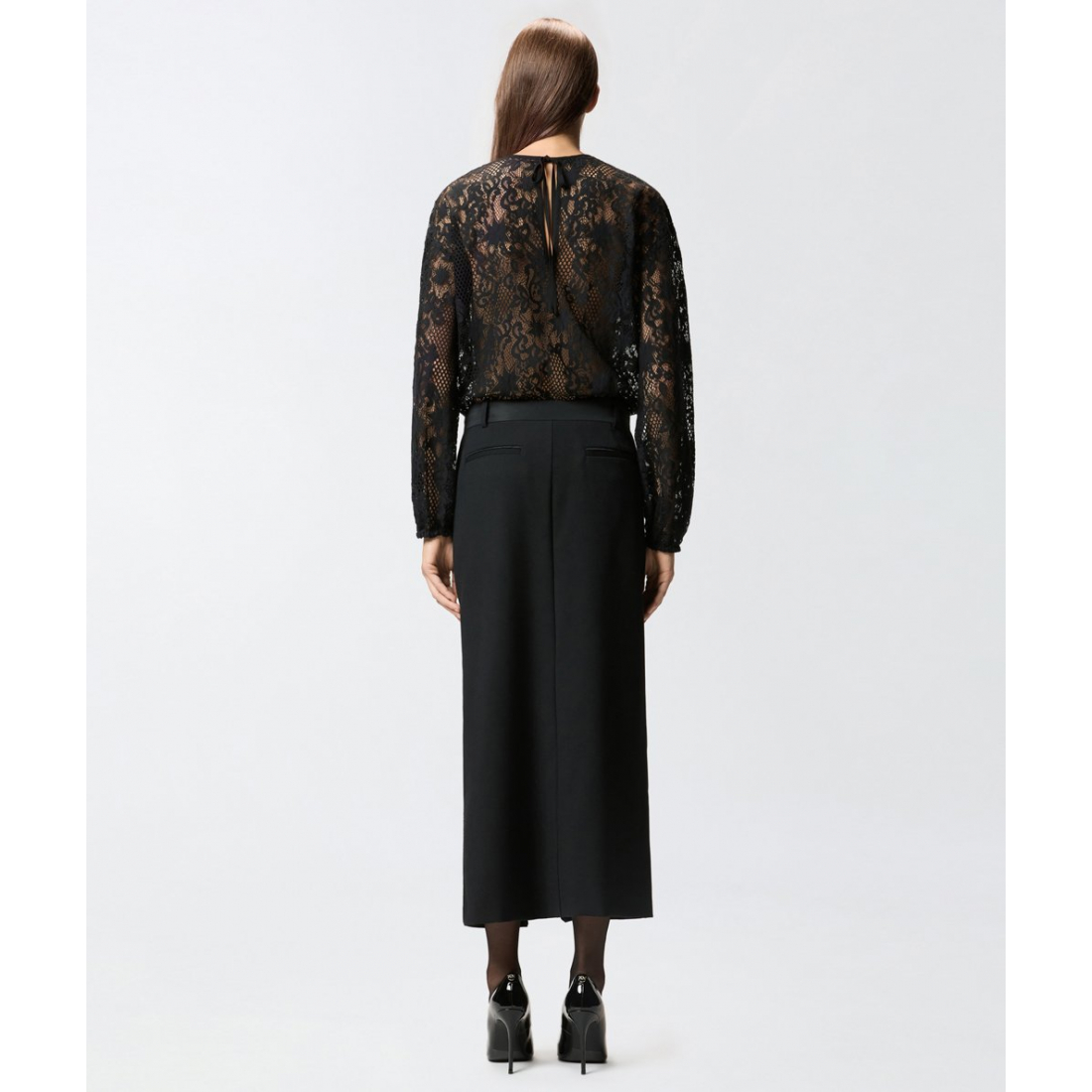 Women's 'Lace-Pattern Long-Sleeve' Bodysuit