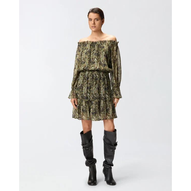 Robe à épaules dénudées 'Paisley Off-Shoulder' pour Femmes