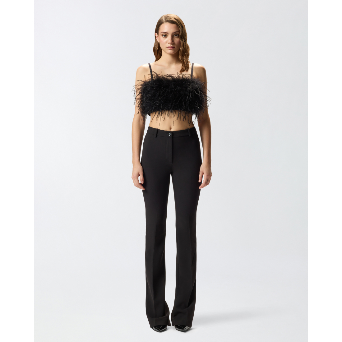 Crop Top 'Feather-Embellished' pour Femmes