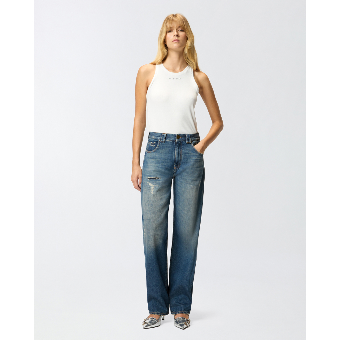 'Ripped-Detail' Jeans für Damen