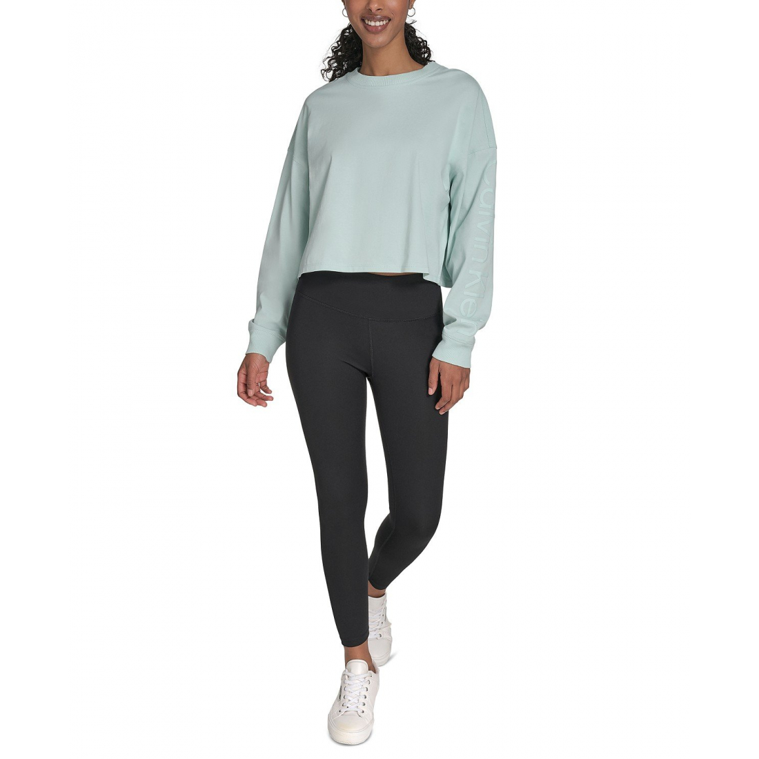 Women's 'Performance Logo Cropped Long-Sleeve Top'