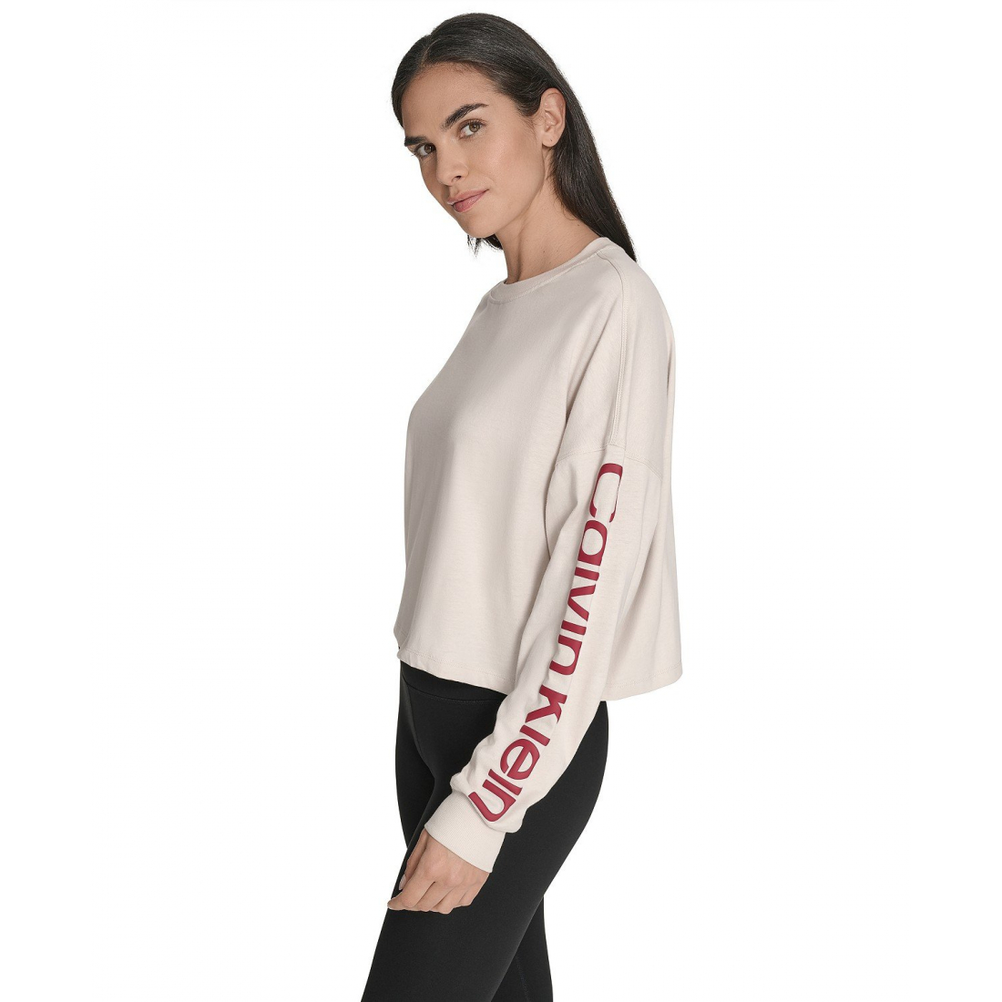 Women's 'Performance Logo Cropped Long-Sleeve Top'