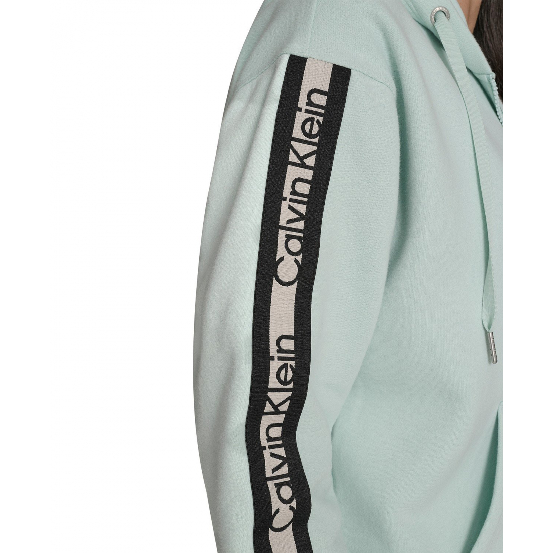 'Fleece Logo Tape Hoodie Jacket' pour Femmes