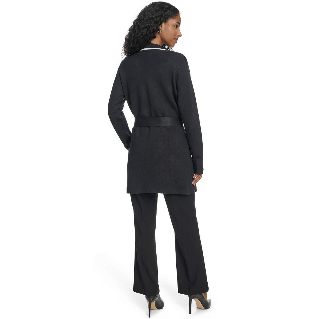 Women's 'Tie-Waist Contrast Collar Sweater'