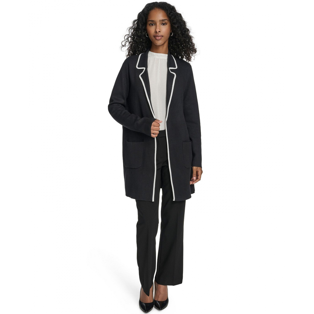 Women's 'Tie-Waist Contrast Collar Sweater'