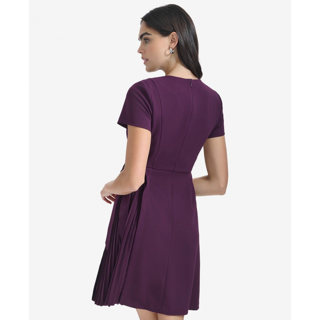 'Short Sleeve Pleat Dress' pour Femmes